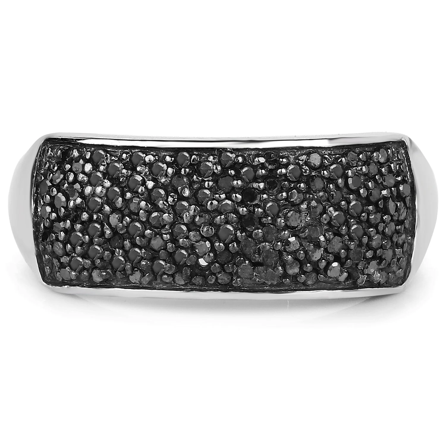 0.43 Carat Genuine Black Diamond .925 Sterling Silver Ring - Image 3