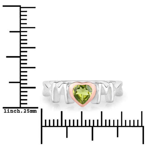 0.44 Carat Genuine Peridot .925 Sterling Silver Ring - Image 7