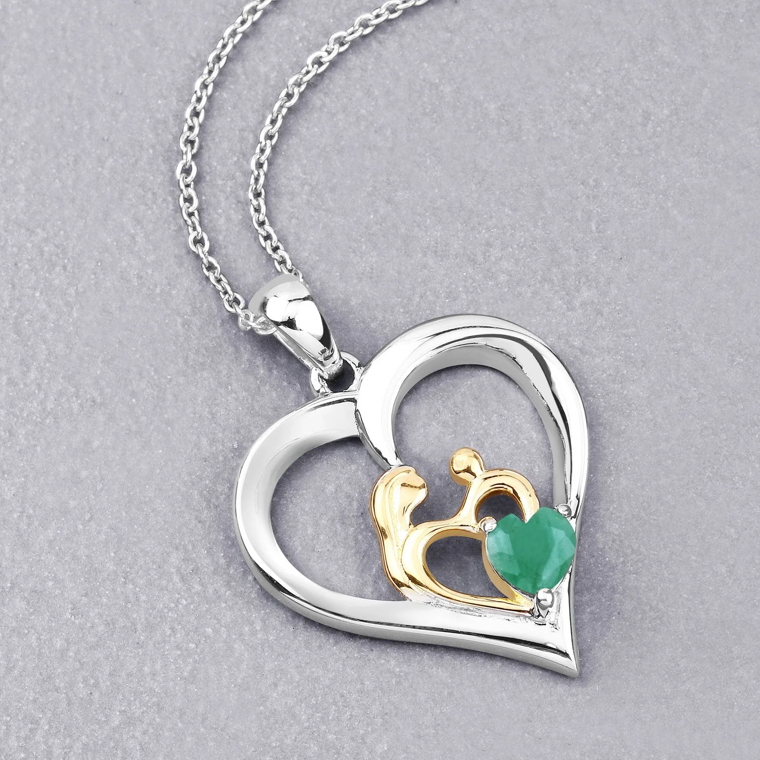 0.45 Carat Genuine Emerald .925 Sterling Silver Pendant - Image 4