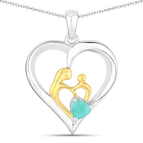 0.45 Carat Genuine Emerald .925 Sterling Silver Pendant - Image 5