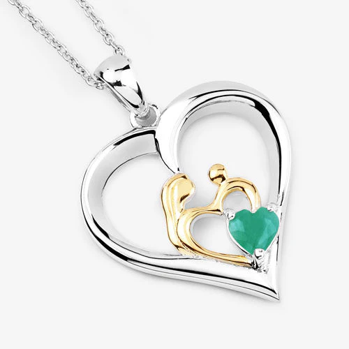 0.45 Carat Genuine Emerald .925 Sterling Silver Pendant - Image 9