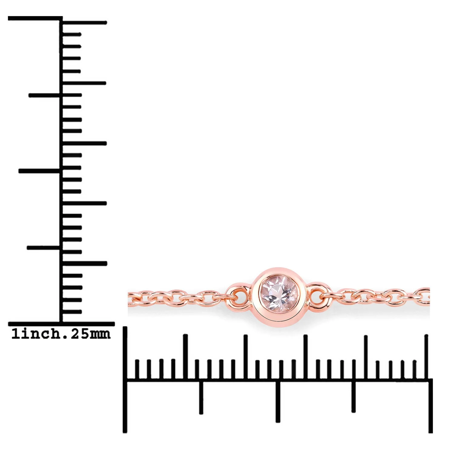 0.45 Carat Genuine Morganite .925 Sterling Silver Bracelet - Image 3