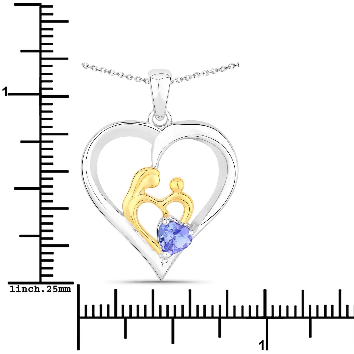 0.45 Carat Genuine Tanzanite .925 Sterling Silver Pendant - Image 3
