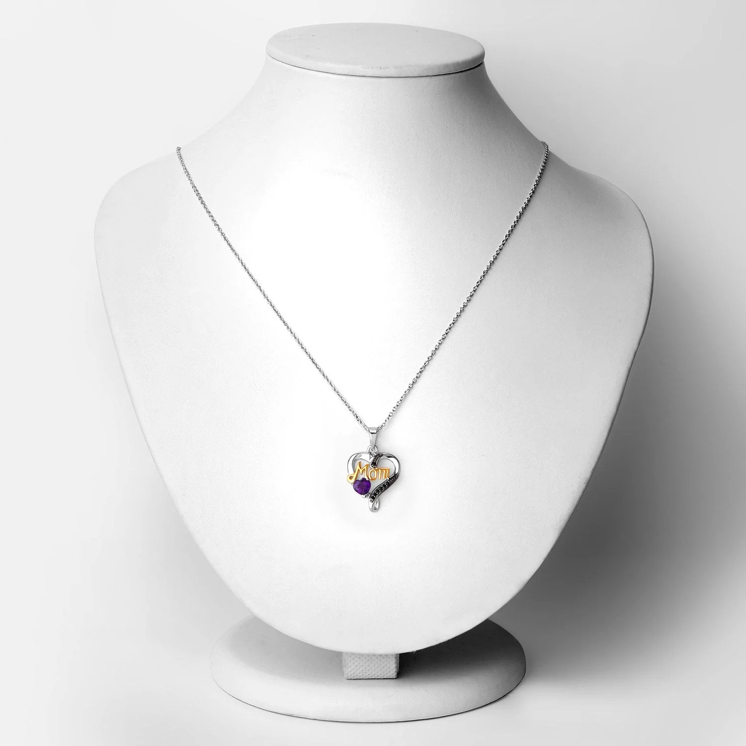 0.48 Carat Genuine Amethyst and Black Spinel .925 Sterling Silver Pendant - Image 2