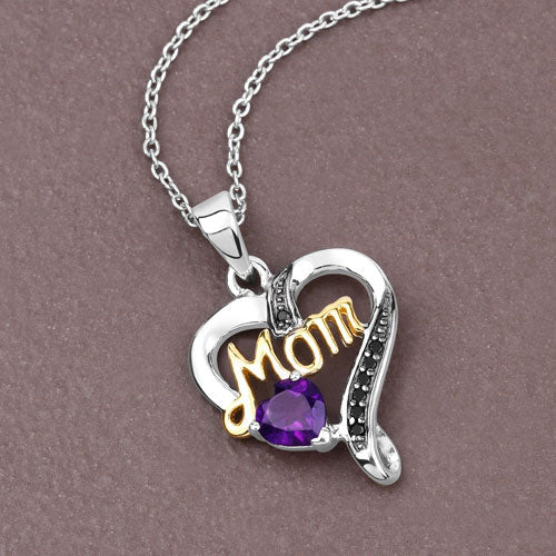 0.48 Carat Genuine Amethyst and Black Spinel .925 Sterling Silver Pendant - Image 8
