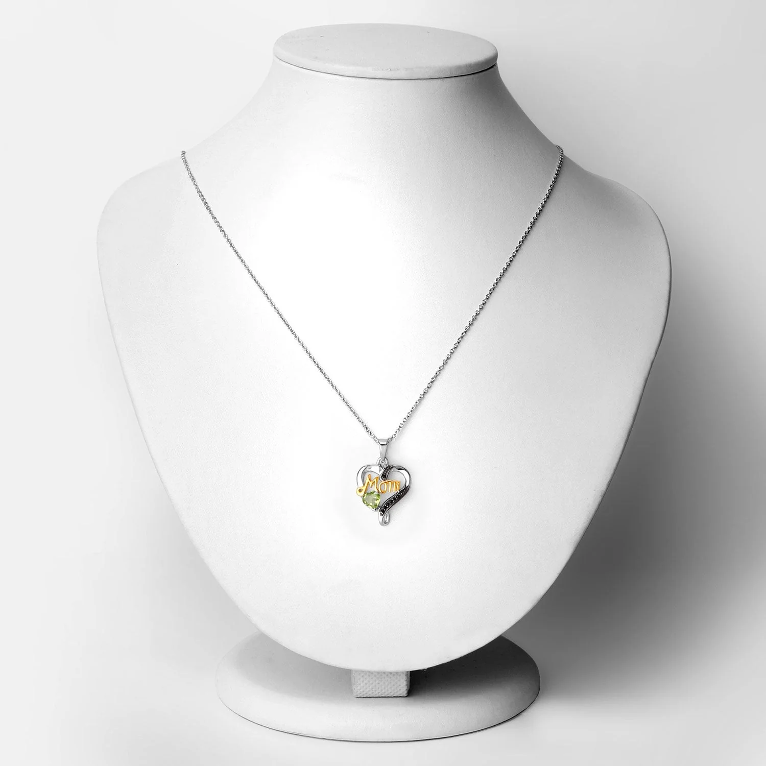 0.49 Carat Genuine Peridot and Black Spinel .925 Sterling Silver Pendant - Image 2
