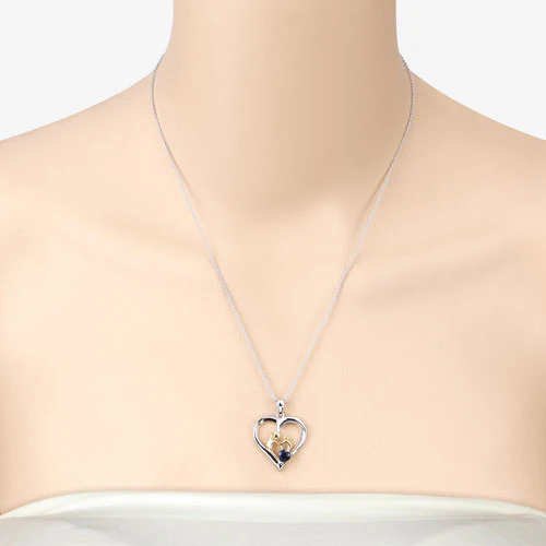 0.50 Carat Genuine Blue Sapphire .925 Sterling Silver Pendant - Image 12