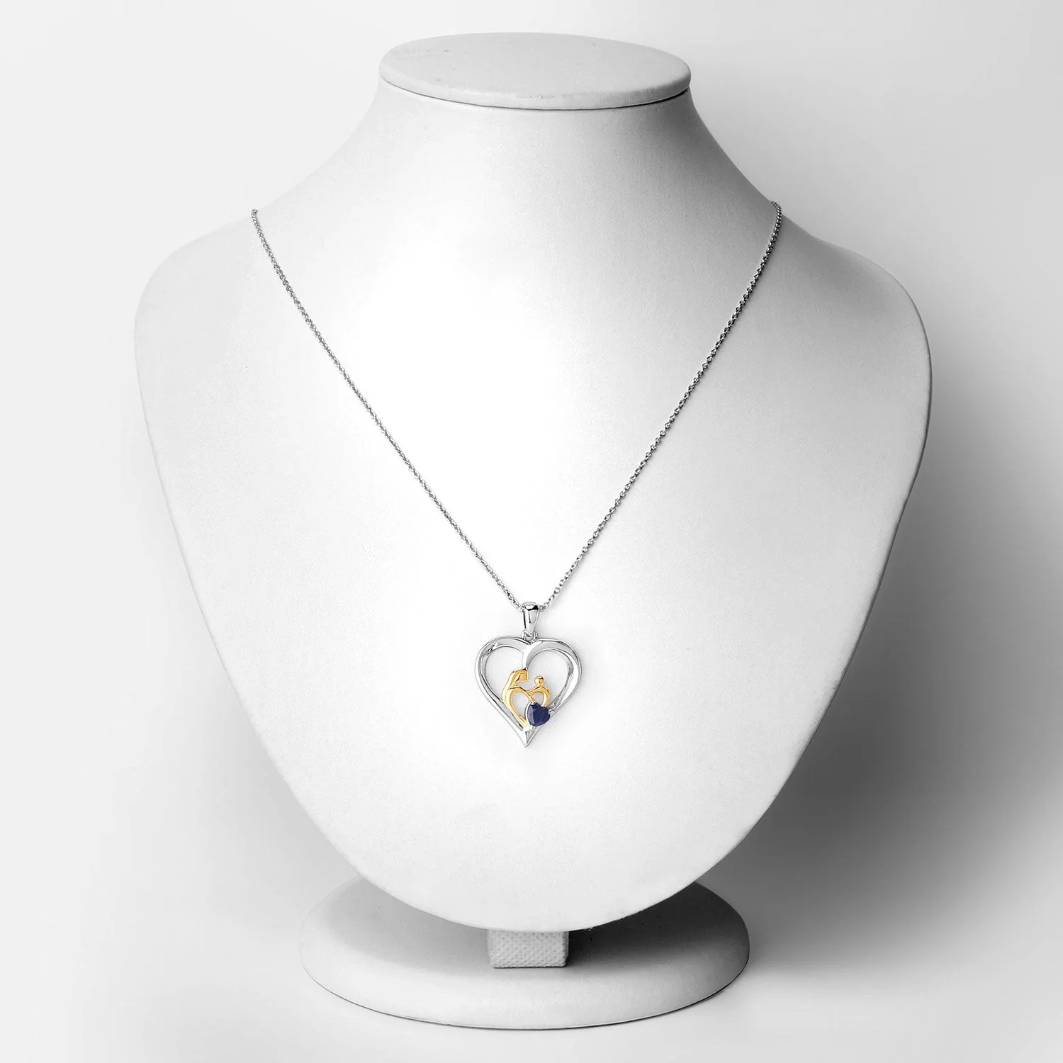 0.50 Carat Genuine Blue Sapphire .925 Sterling Silver Pendant - Image 2
