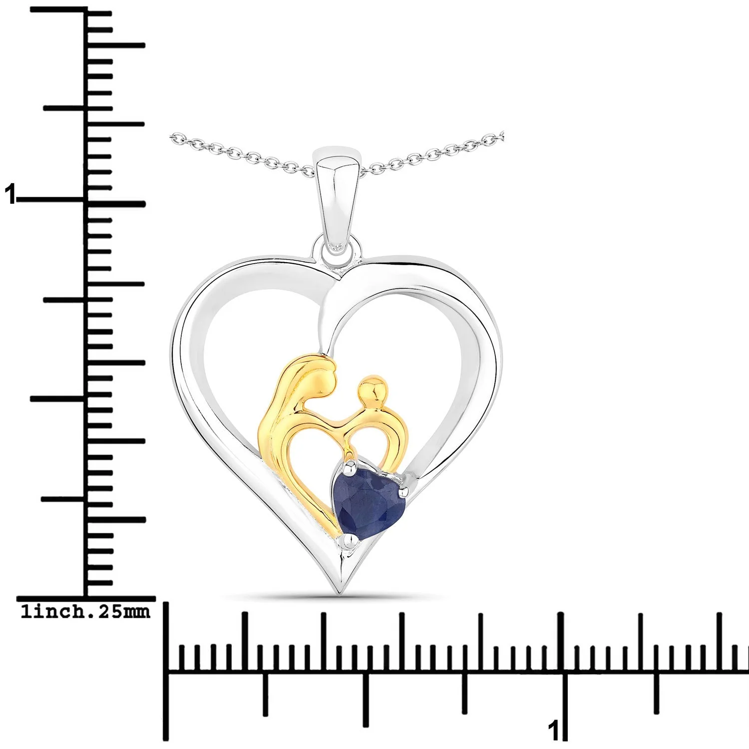 0.50 Carat Genuine Blue Sapphire .925 Sterling Silver Pendant - Image 3
