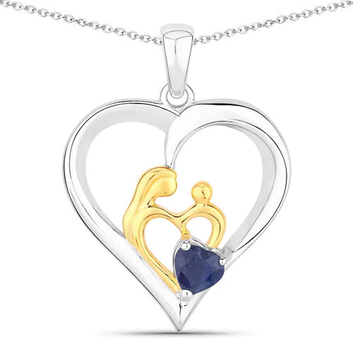 0.50 Carat Genuine Blue Sapphire .925 Sterling Silver Pendant - Image 5
