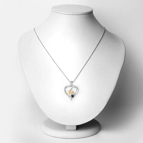 0.50 Carat Genuine Blue Sapphire .925 Sterling Silver Pendant - Image 6