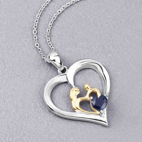 0.50 Carat Genuine Blue Sapphire .925 Sterling Silver Pendant - Image 8