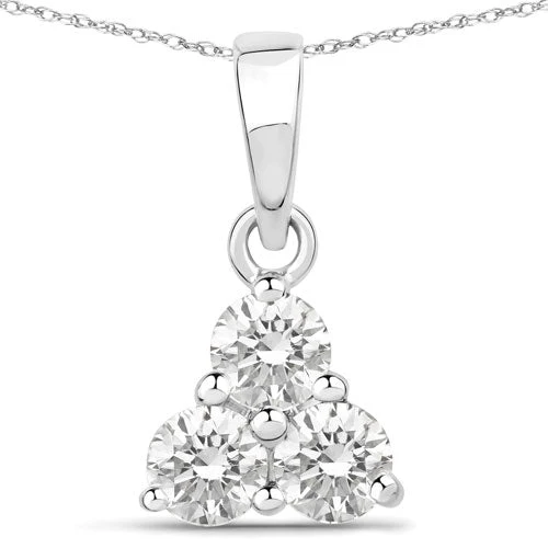 0.51 Carat Genuine Lab Grown Diamond 14K White Gold Pendant - Image 2
