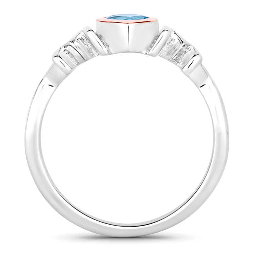 0.52 Carat Genuine Swiss Blue Topaz .925 Sterling Silver Ring - Image 2