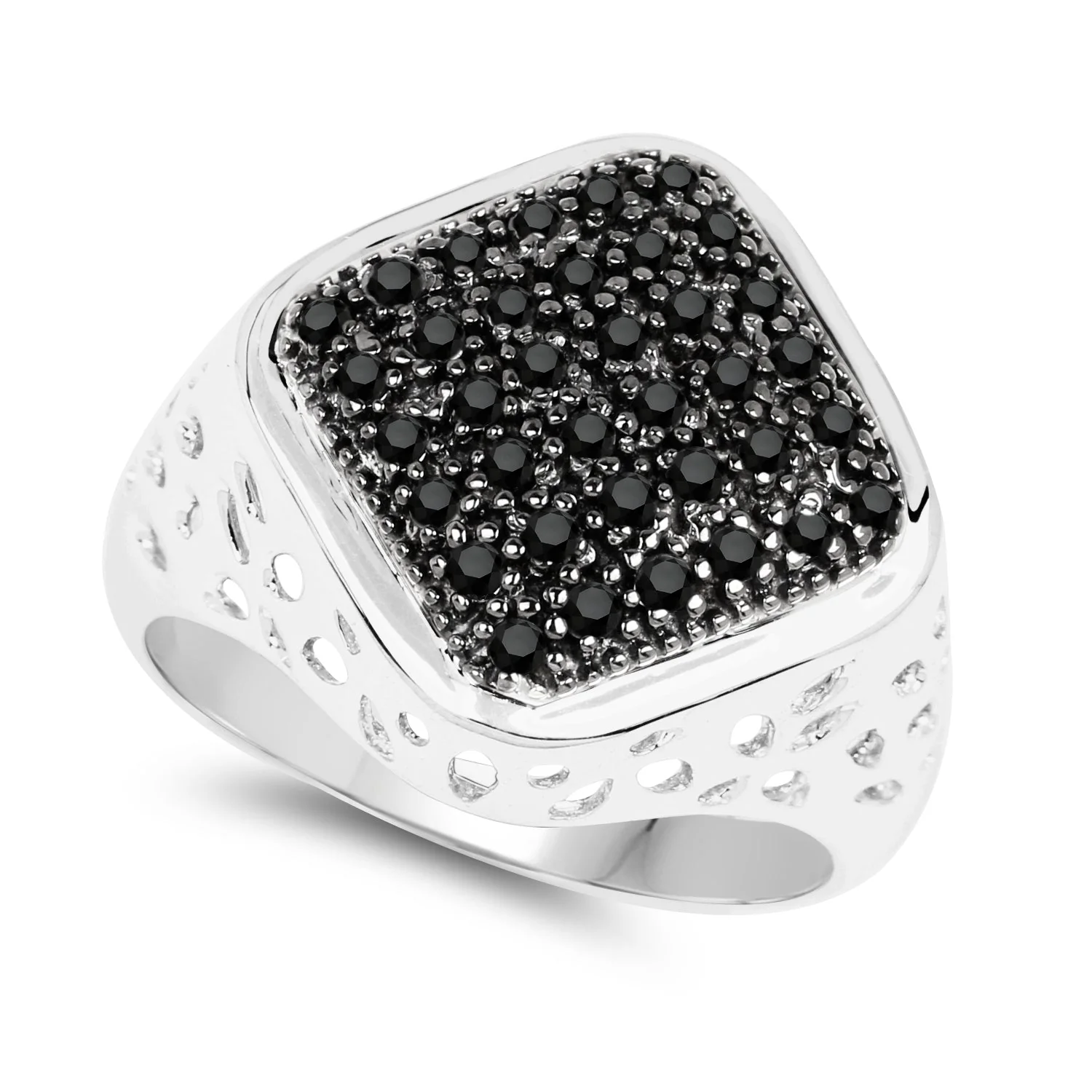 0.54 Carat Genuine Black Diamond .925 Sterling Silver Ring - Image 2