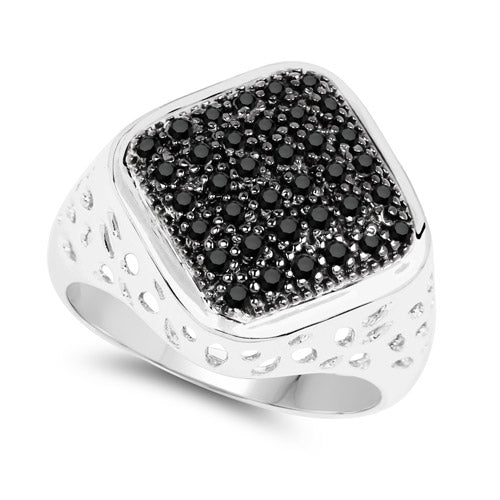 0.54 Carat Genuine Black Diamond .925 Sterling Silver Ring - Image 6