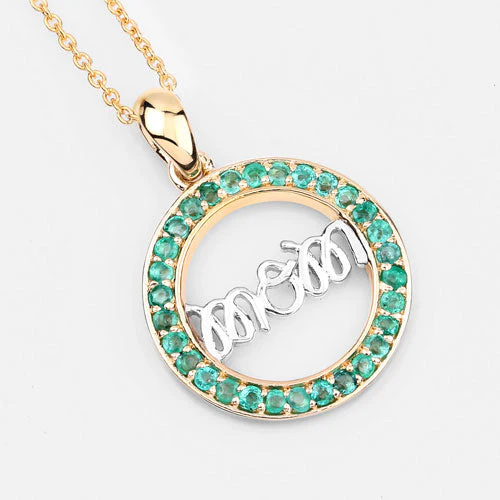 0.54 Carat Genuine Emerald .925 Sterling Silver Pendant - Image 9