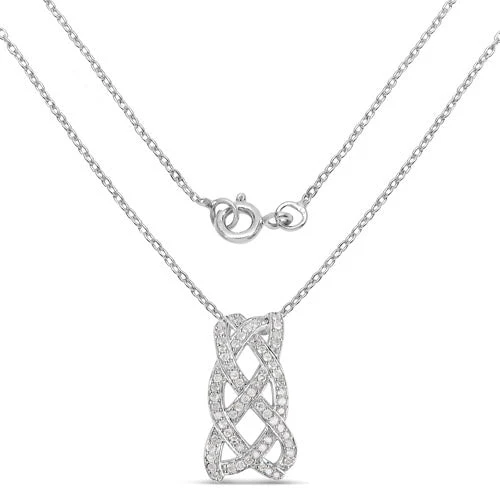 0.54 Carat Genuine White Diamond .925 Sterling Silver Pendant - Image 4