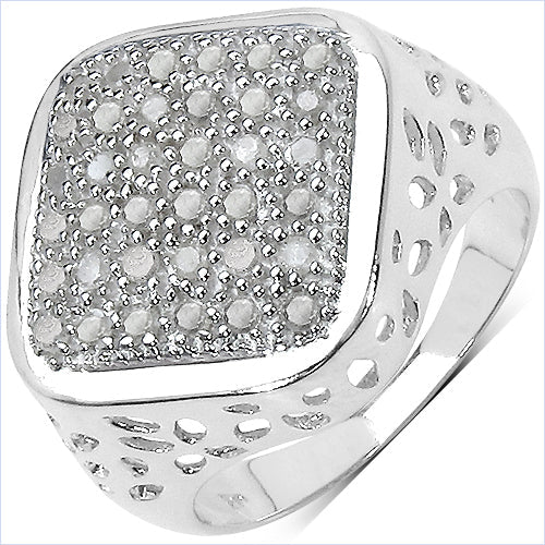 0.54 Carat Genuine White Diamond .925 Sterling Silver Ring - Image 4