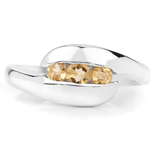 0.55 Carat Genuine Citrine .925 Sterling Silver Ring - Image 3