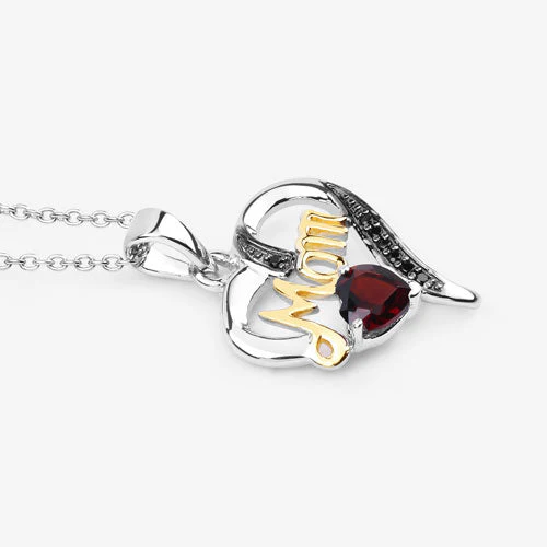 0.55 Carat Genuine Garnet and Black Spinel .925 Sterling Silver Pendant - Image 10