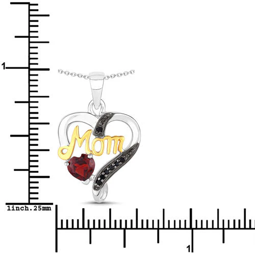 0.55 Carat Genuine Garnet and Black Spinel .925 Sterling Silver Pendant - Image 7