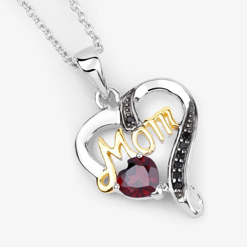 0.55 Carat Genuine Garnet and Black Spinel .925 Sterling Silver Pendant - Image 9