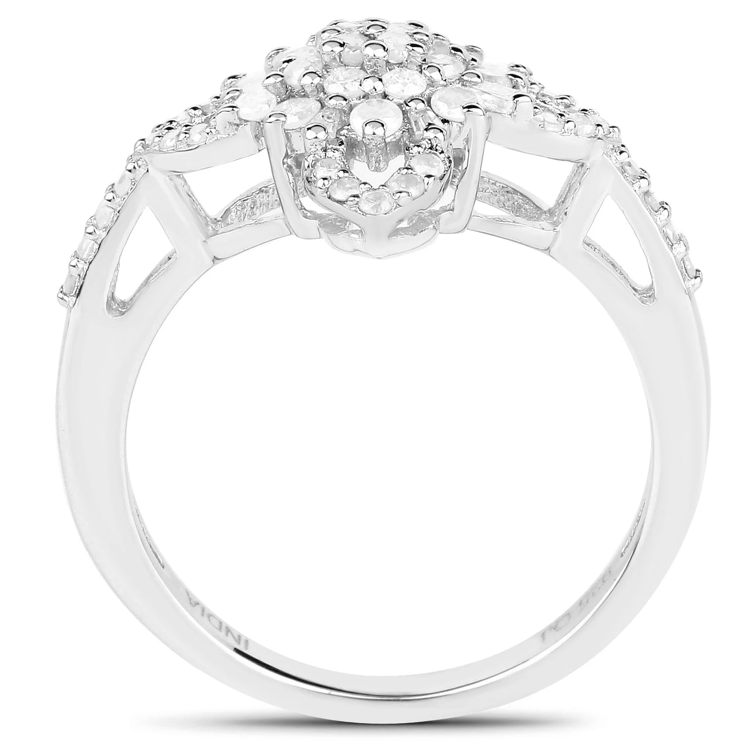 0.55 Carat Genuine White Diamond .925 Sterling Silver Ring - Image 2