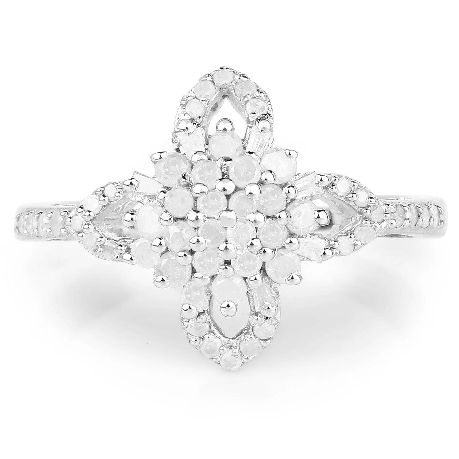 0.55 Carat Genuine White Diamond .925 Sterling Silver Ring - Image 3