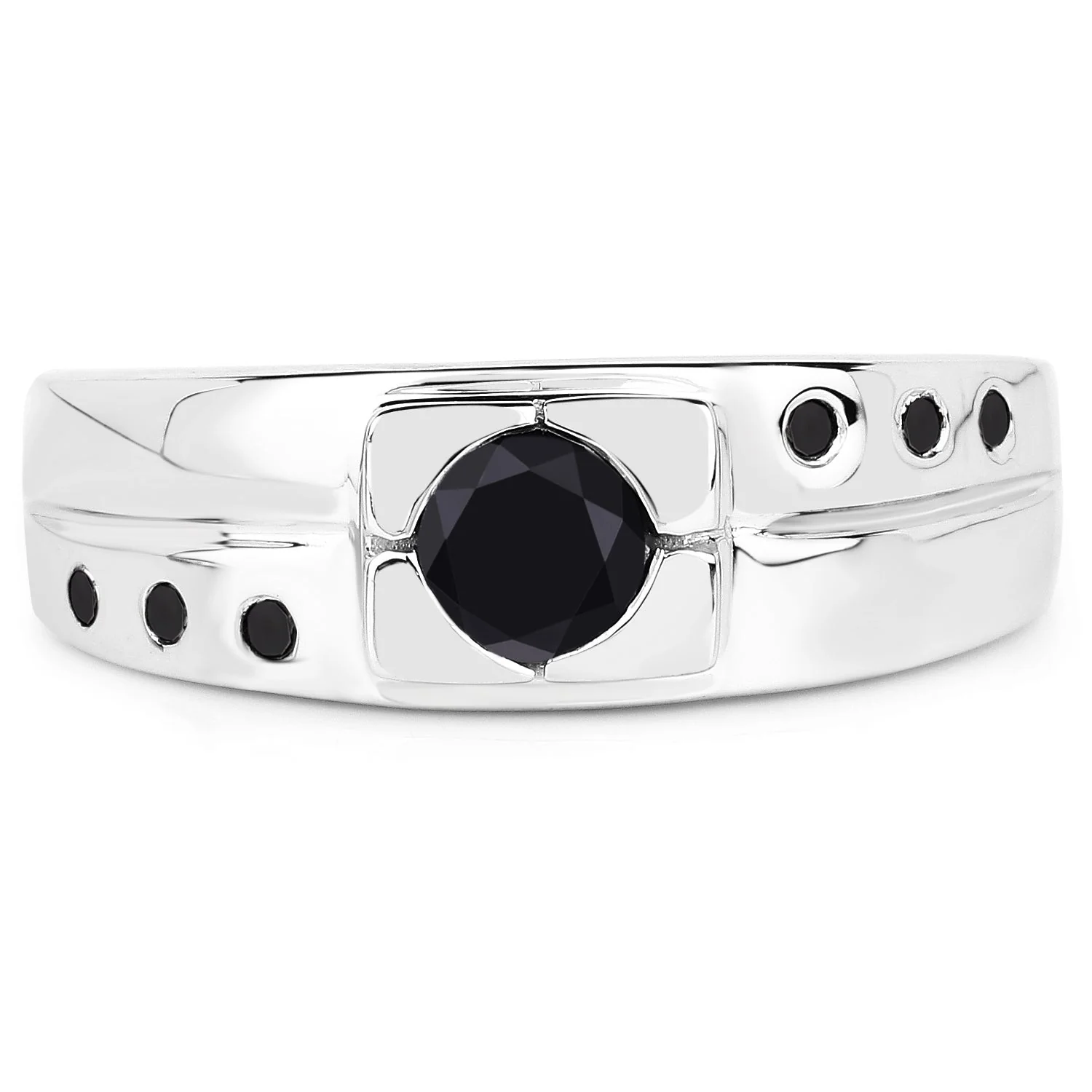 0.56 Carat Genuine Black Diamond .925 Sterling Silver Ring - Image 3