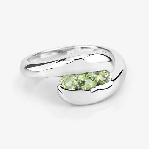 0.56 Carat Genuine Peridot .925 Sterling Silver Ring - Image 11