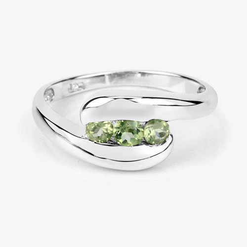 0.56 Carat Genuine Peridot .925 Sterling Silver Ring - Image 14
