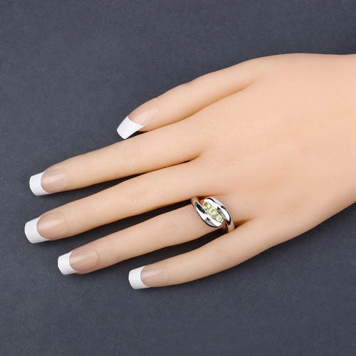 0.56 Carat Genuine Peridot .925 Sterling Silver Ring - Image 9