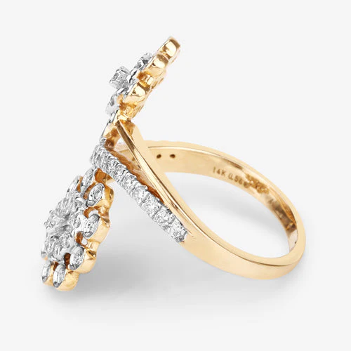 0.56 Carat Genuine White Diamond 14K Yellow Gold Ring (E-F Color, SI1-SI2 Clarity) - Image 10