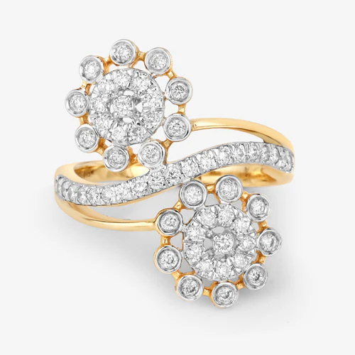 0.56 Carat Genuine White Diamond 14K Yellow Gold Ring (E-F Color, SI1-SI2 Clarity) - Image 11