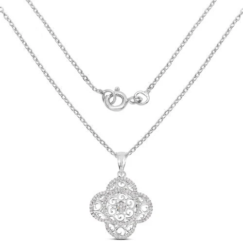 0.57 Carat Genuine White Diamond .925 Sterling Silver Pendant - Image 4