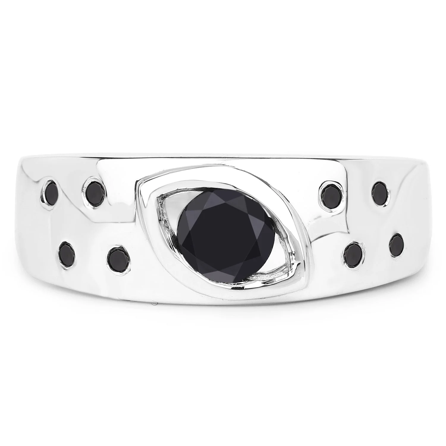 0.59 Carat Genuine Black Diamond .925 Sterling Silver Ring - Image 3