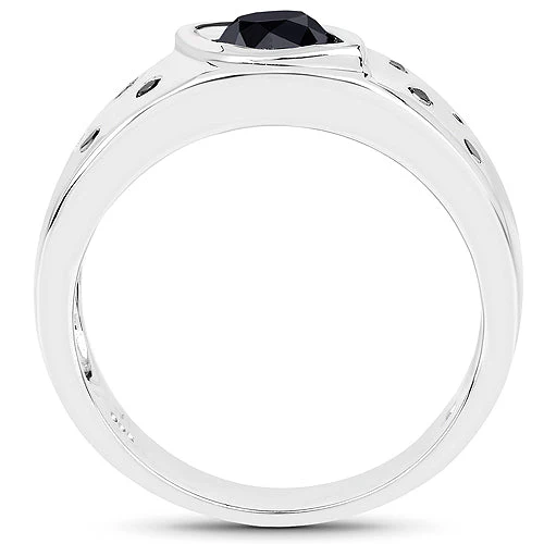 0.59 Carat Genuine Black Diamond .925 Sterling Silver Ring - Image 5