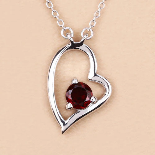 0.60 Carat Genuine Garnet .925 Sterling Silver Necklace - Image 11