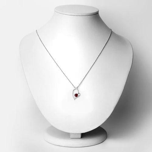 0.60 Carat Genuine Garnet .925 Sterling Silver Necklace - Image 6
