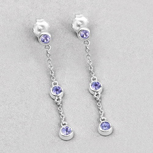 0.60 Carat Genuine Tanzanite .925 Sterling Silver Earrings - Image 8