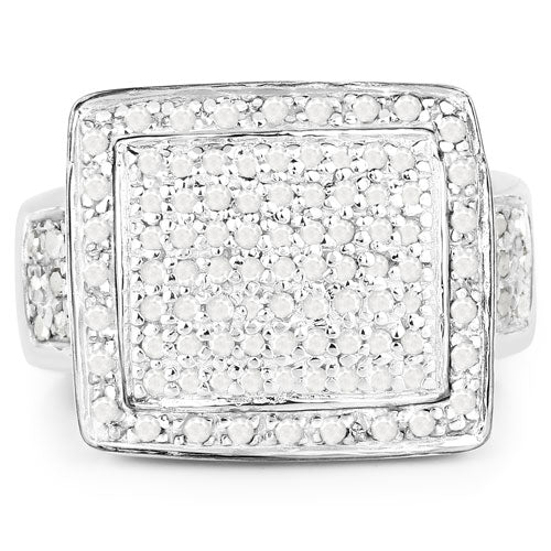 0.61 Carat Genuine White Diamond .925 Sterling Silver Ring - Image 3