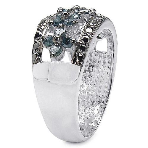 0.62 Carat Genuine Blue Diamond .925 Sterling Silver Ring - Image 5