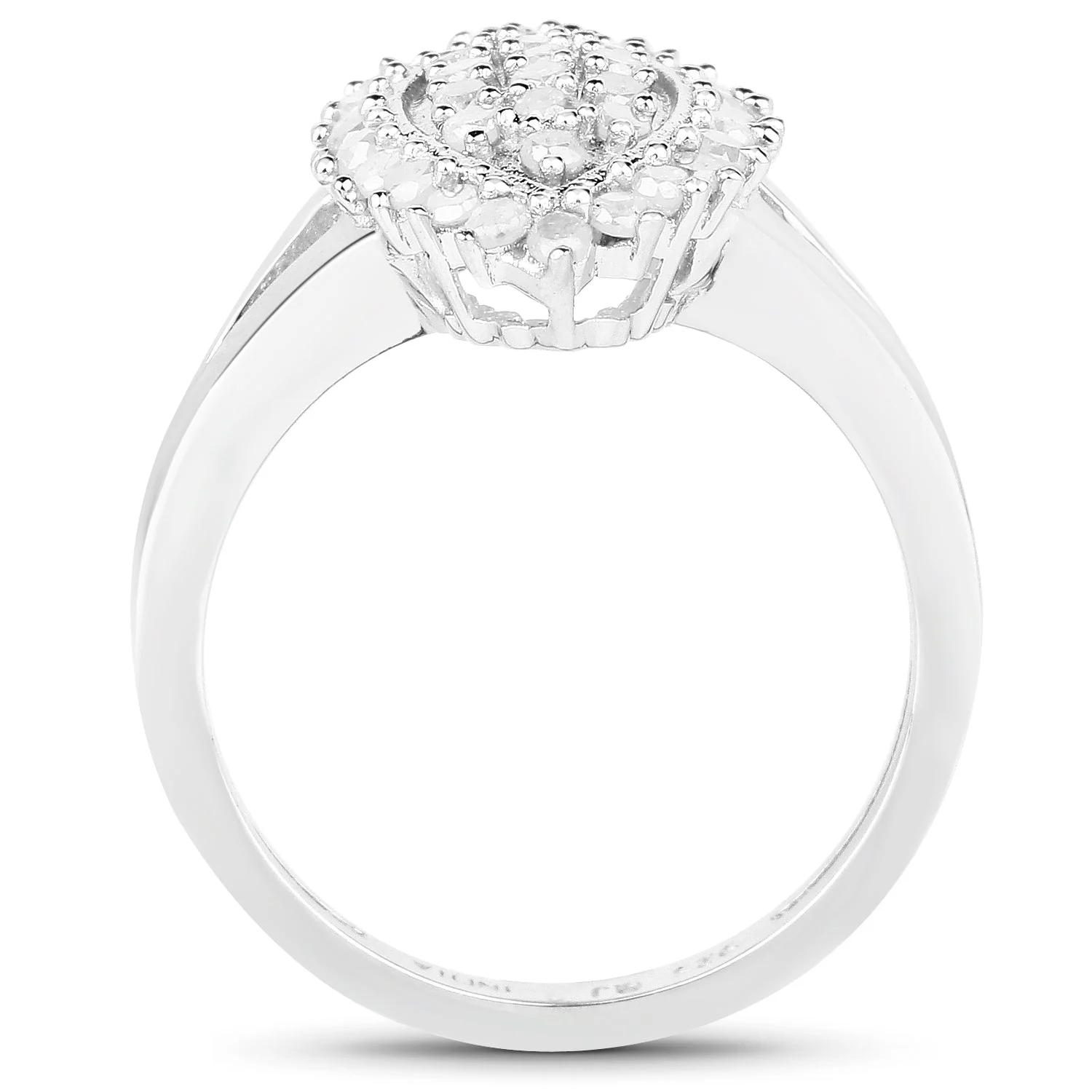 0.62 Carat Genuine White Diamond .925 Sterling Silver Ring - Image 2