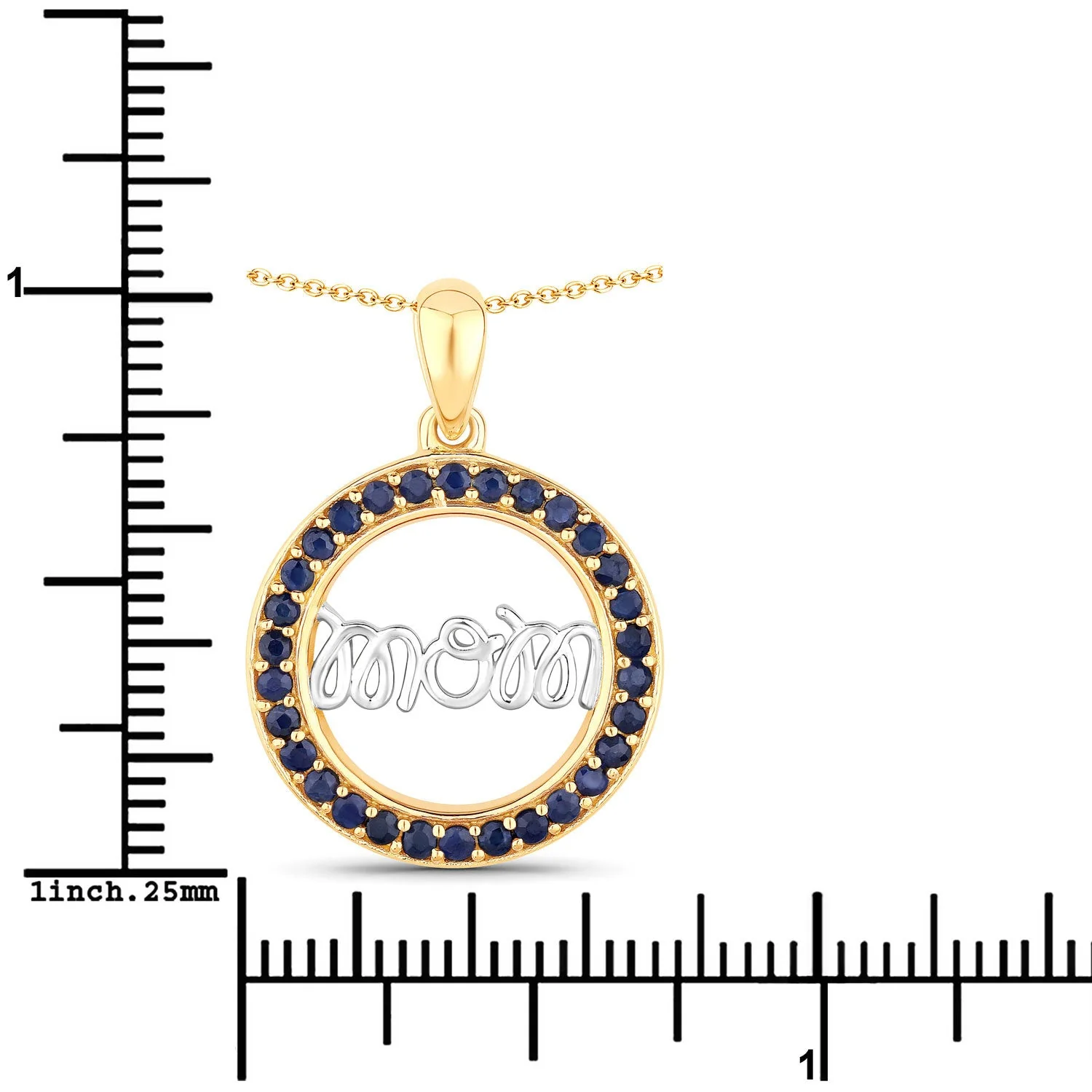 0.64 Carat Genuine Blue Sapphire .925 Sterling Silver Pendant - Image 3