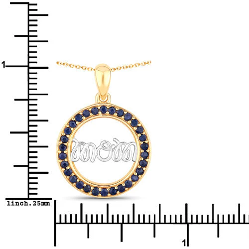 0.64 Carat Genuine Blue Sapphire .925 Sterling Silver Pendant - Image 7