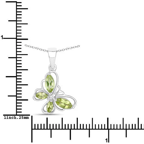 0.64 Carat Genuine Peridot .925 Sterling Silver Pendant - Image 3