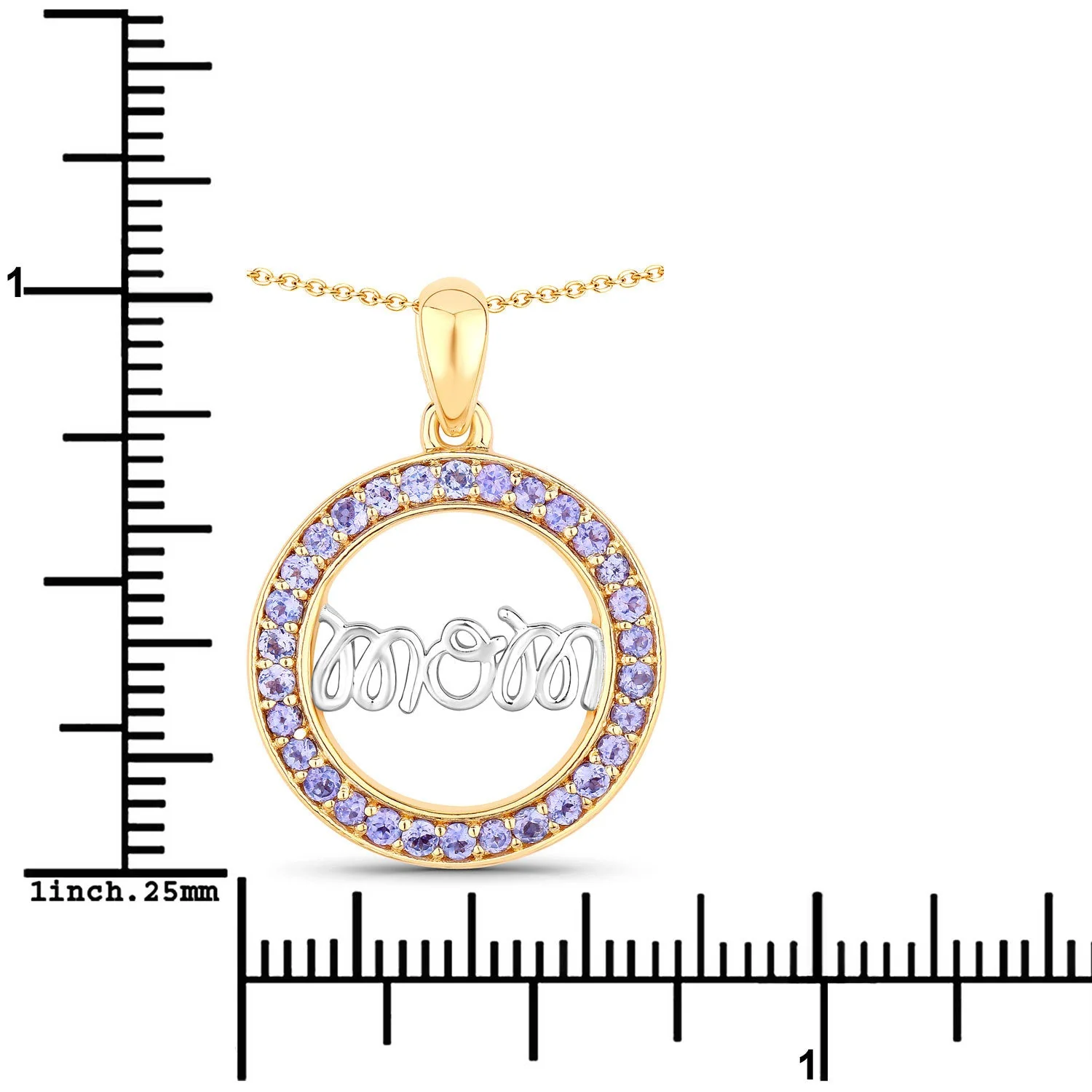0.64 Carat Genuine Tanzanite .925 Sterling Silver Pendant - Image 3