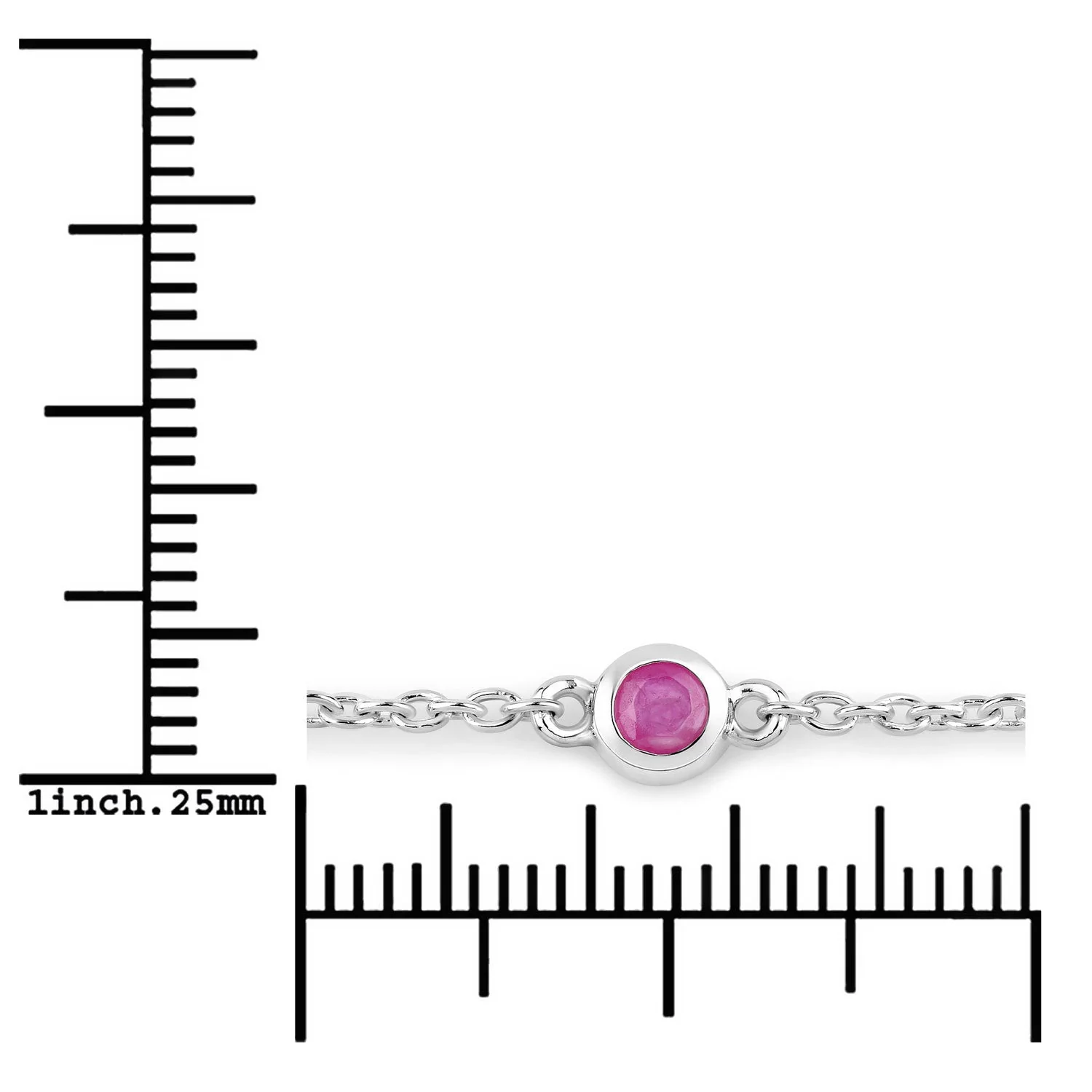 0.65 Carat Genuine Ruby .925 Sterling Silver Bracelet - Image 3