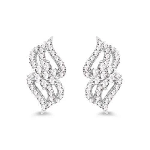 0.68 Carat Genuine White Diamond 14K White Gold Earrings (G-H Color, SI1-SI2 Clarity) - Image 4